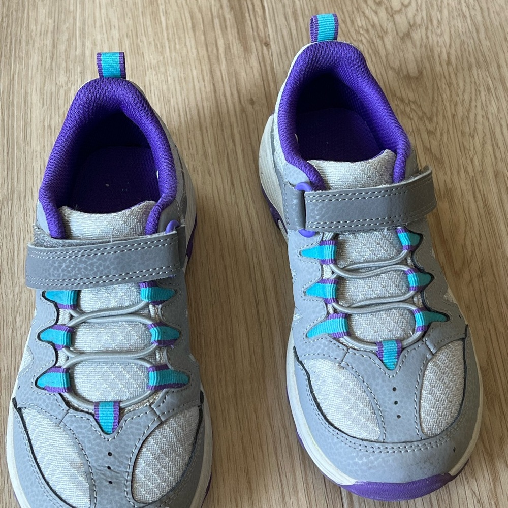 Merrell Big Kid's Trail Chaser Shoe gray, purple teal. NEW!